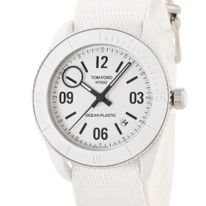 トムフォード TOM FORD N.002 オーシャンプラスチック スポーツ TF0120248284 新品同様 白 デイト メンズ 腕時計自動巻き ホワイト 【中古】新品同様品