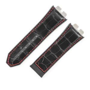 ウブロ HUBLOT 腕時計パーツ ビッグバン ウニコ 411用 クロコ×ラバーバンド クロコダイル ラバー ブラック 純正 替え ベルト ストラップ 28mm ブラック 黒 【中古】