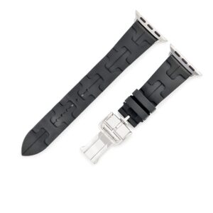 エルメス HERMES 腕時計パーツ 純正 アップルウォッチ 32mm用 キリム シンプルトゥール ラバー ステンレススチール ブラック ラバー ベルト 20ｍｍ バックル付き 金具付き 【中古】中古美品