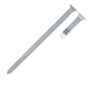 エルメス HERMES 腕時計パーツ 純正 アップルウォッチ 32mm用 ドゥブルトゥール レザー ステンレススチール ブルーラン 新品同様 ベルト 13ｍｍ 尾錠・金具付き ブルーラン 【中古】