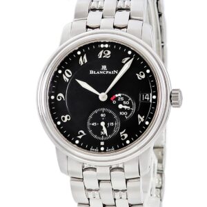 ブランパン BLANCPAIN ニュークラシック パワーリザーブ 1106-1130-11 ブラック アラビア デイト メンズ 腕時計手巻き ブラック 【中古】