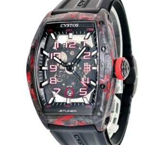 クストス CVSTOS チャレンジ ジェットライナー2 カーボン CVT-JET2-SL-RED FGDC トノウ スケルトン メンズ 腕時計自動巻き レッド 【中古】