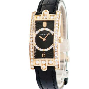 ハリーウィンストン Harry Winston アヴェニューC アールデコ AVCQHM19RR031 K18RG無垢 純正ダイヤ ギョウシェ レディース 腕時計クオーツ ブラック 【中古】