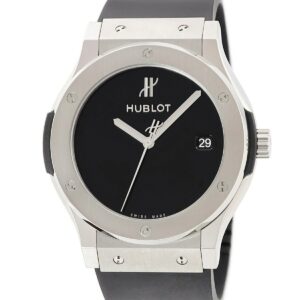ウブロ HUBLOT クラシックフュージョン 40th アニバーサリー チタニウム 511.NX.1270.RX.MDM40 黒 限定 メンズ 腕時計自動巻き ブラック 【中古】
