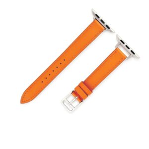 エルメス HERMES 腕時計パーツ 純正 アップルウォッチ 38 40 41 mm用 レザー ステンレススチール オレンジ 新品同様 レザー ベルト 32ｍｍ 橙 尾錠付き 【中古】新品同様品