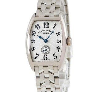 フランクミュラー FRANCK MULLER トノウカーベックス 1752 S6 PM K18WG無垢 ギョウシェ 青針 スモールセコンド レディース 腕時計手巻き シルバー 【中古】