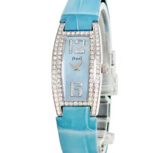 ピアジェ PIAGET ライムライト G0A26056 K18WG無垢 純正ダイヤ ブルー シェル アラビア レディース 腕時計クオーツ ブルー 【中古】