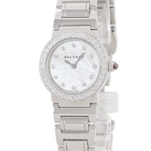 ブルガリ BVLGARI ブルガリブルガリ BBL26S/D 純正ダイヤ ホワイト シェル ラウンド レディース 腕時計クオーツ ホワイト 【中古】