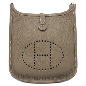 エルメス HERMES ショルダーバッグ エヴリンTPM アマゾン ロング トリヨンクレマンス エトゥープ×ブルーインディゴ シルバー金具 グレージュ Z刻印 【保存袋】 【中古】