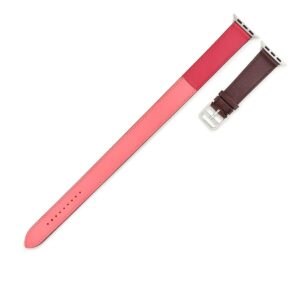 エルメス HERMES 腕時計パーツ 純正 アップルウォッチ 38 40 41mm用 レザー ステンレススチール ローズアザレ×ローズエクストリーム×ボルドー ヴォースイフト ドゥブルトゥール ベルト 32ｍｍ 尾錠付き 【中古】中古美品