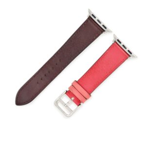エルメス HERMES 腕時計パーツ 純正 アップルウォッチ 38 40 41mm用 レザー ステンレススチール ローズアザレ×ローズエクストリーム×ボルドー ヴォースイフト ベルト 32ｍｍ ピンク ワインレッド 尾錠付き 【中古】