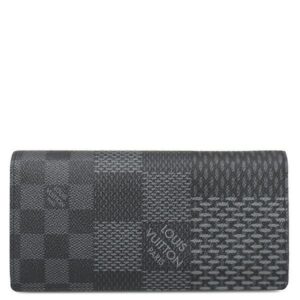 【SALE】 ルイヴィトン LOUIS VUITTON 長財布 ポルトフォイユ ブラザ NM ダミエグラフィットキャンバス ダミエグラフィット3Dキャンバス ダミエ グラフィット 3D シルバー金具 黒 紺 グレー 二つ折り N60436 CA4250 【箱】 【中古】