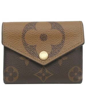 【SALE】 ルイヴィトン LOUIS VUITTON 三つ折り財布 ポルトフォイユ ゾエ モノグラムキャンバス モノグラムジャイアントリバース モノグラムジャイアントリバース ゴールド金具 茶 コンパクトウォレット M80725 RFID 【箱】 【中古】