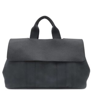 エルメス HERMES ハンドバッグ ヴァルパライソ MM トワルシェブロン レザー ブラック シルバー金具 黒 ポーチ欠品 □J刻印 【中古】
