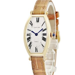 カルティエ Cartier トノー ウォッチ SM 89090043 K18YG無垢 トノウ ローマン ギヨシェ レディース 腕時計手巻き シルバー 【中古】