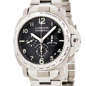パネライ PANERAI ルミノール クロノグラフ 40mm PAM00072 スモールセコンド デイト エルプリメロ メンズ 腕時計自動巻き ブラック 【中古】