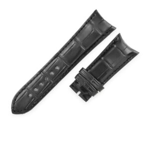 ブルガリ BVLGARI 腕時計パーツ 純正 クロコバンド クロコダイル ブラック 未使用 替え ベルト ストラップ 22mm ブラック 黒 【中古】未使用保管品