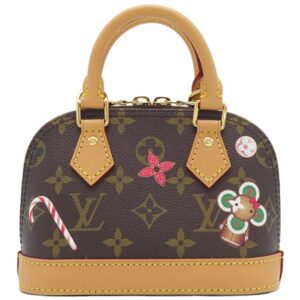 ルイヴィトン LOUIS VUITTON ショルダーバッグ ナノ アルマ モノグラムキャンバス モノグラム×キャンディレッド ゴールド金具 茶 ヴィヴィエンヌ ホリデー コレクション M12199 RFID 【中古】