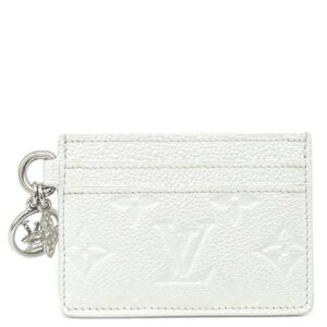 ルイヴィトン LOUIS VUITTON カードケース ポルト カルト LV チャーム モノグラムアンプラント スノー シルバー金具 モノグラムフラワー M12179 RFID 【保存袋】 【中古】