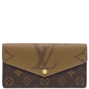 ルイヴィトン LOUIS VUITTON 長財布 ポルトフォイユ サラ モノグラムキャンバス モノグラムジャイアントリバースキャンバス モノグラムリバース ゴールド金具 二つ折り 茶 M80726 RFID 【箱】 【中古】中古美品
