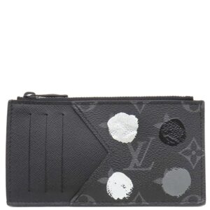 ルイヴィトン LOUIS VUITTON コインケース LV×YK コインカード ホルダー レザー モノグラムエクリプス ブラック×グレー マットブラック金具 黒 フラグメントケース 水玉 ドット 草間彌生 M81930 RFID 【保存袋】 【中古】中古美品