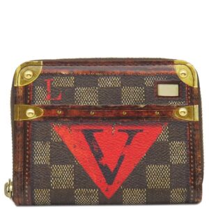 ルイヴィトン LOUIS VUITTON コインケース トランクタイム ジッピーコインパース ダミエキャンバス ダミエ×レッド ゴールド金具 茶 赤 ポップアップ限定 M52745 SN2178 【箱】 【中古】