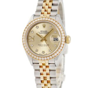 ロレックス ROLEX レディ デイトジャスト 28 279383RBR ランダム番 K18YG×SS コンビ 純正ダイヤ レディース 腕時計自動巻き ゴールド 【中古】