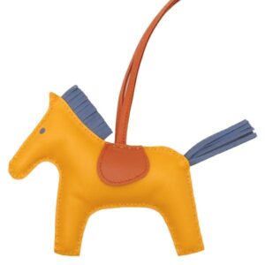 エルメス HERMES バッグチャーム ロデオMM アニョーミロ ジョーヌドール×ポルナリン×ブルーアガット 黄色 茶 青 【箱】 【中古】