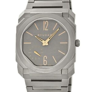 ブルガリ BVLGARI オクト フィニッシモ 103137 BGO40TXT OH済 グレー チタン スモールセコンド バー アラビア メンズ 腕時計自動巻き グレー 【中古】