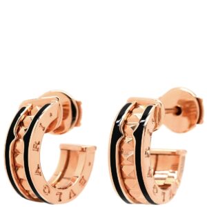 ブルガリ BVLGARI ピアス ロック ピンクゴールド B-zero1 BVLGARI Au750 18K 18金 ブラックセラミック 357567 【中古】