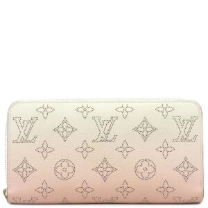 ルイヴィトン LOUIS VUITTON 長財布 ジッピー ウォレット モノグラムマヒナ ピンク×ホワイト シルバー金具 グラデーション ラウンドファスナー M80490 RFID 【箱】 【中古】