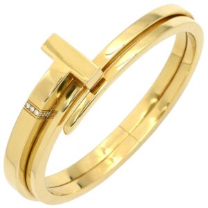 ティファニー Tiffany & Co ブレスレット Tスクエア ラップ イエローゴールド バングル 750 18K YG ダイヤ 【箱】 【中古】