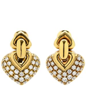 ブルガリ BVLGARI ピアス ドッピオ クオーレ ダイヤ イエローゴールド 750 18K 18金 ハートモチーフ 【箱】 【中古】