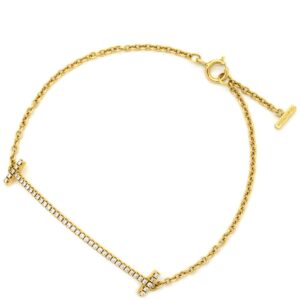 ティファニー Tiffany & Co ブレスレット Tスマイル ダイヤ スモール イエローゴールド 750 18K YG パヴェダイヤ 60150753 【箱】 【中古】