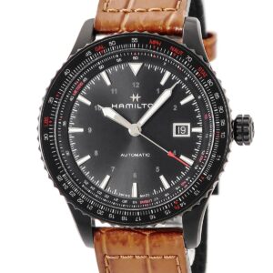 ハミルトン HAMILTON カーキ アビエーション コンバーター H76625530 新品同様 ブラックPVD 回転ベゼル メンズ 腕時計自動巻き ブラック 【中古】