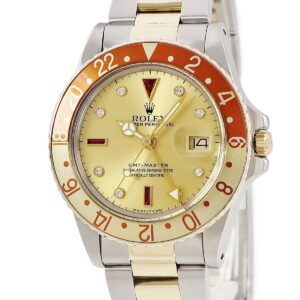 ロレックス ROLEX GMTマスター 16753RG 62番 K18YG×SS 純正ダイヤ シャンパン ルートビア 70年代後期 希少 メンズ 腕時計自動巻き ゴールド 【中古】