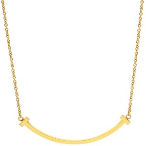 ティファニー Tiffany & Co ネックレス Tスマイル ペンダント スモール イエローゴールド T＆Co. T smile イエローゴールド K18YG Au750 18K 18金 【保存袋】 【中古】