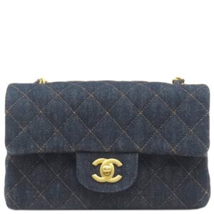 シャネル CHANEL ショルダーバッグ マトラッセ20 デニム ネイビー ゴールド金具 紺 チェーンショルダー ランダムシリアル 【箱】 【中古】