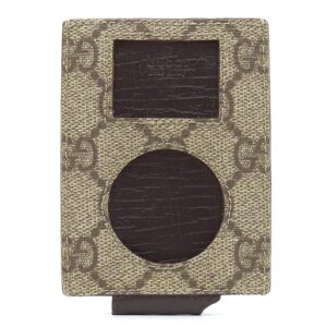 グッチ GUCCI 小物 GG ipod ケース GGスプリームキャンバス ベージュ×エボニー シェリーライン パスケース ネックストラップ 【中古】