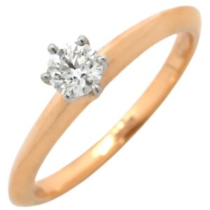 ティファニー Tiffany & Co リング 指輪 ソリティア ダイヤモンド ピンクゴールド T＆Co. K18PG×Pt950 1P 1石 立爪 0.19ct エンゲージ 9号 【中古】中古美品