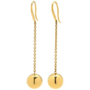 ティファニー Tiffany & Co ピアス ボールフック イエローゴールド T&Co. Au750 18K 18金 ドロップ スイング ロング 丸 球 【中古】中古美品