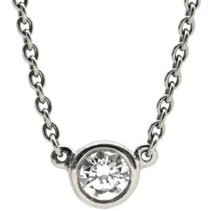 ティファニー Tiffany & Co ネックレス バイザヤード シングルダイヤ プラチナシルバー T&Co. 1P 1石 1粒 ソリテール Pt950 エルサペレッティ 【中古】