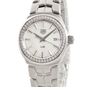 タグホイヤー TAG Heuer リンク WBC1314.BA0600 純正ダイヤ ホワイト シェル 白 デイト レディース 腕時計クオーツ ホワイト 【中古】