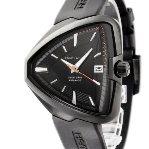 ハミルトン HAMILTON ベンチュラ エルヴィス80 オート H24585331 新品同様 ブラックPVD デイト トライアングル メンズ 腕時計自動巻き ブラック 【中古】
