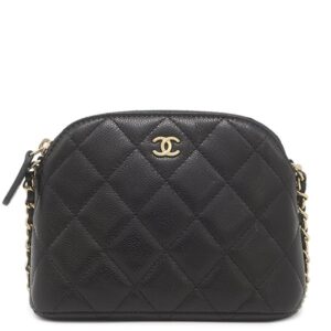 シャネル CHANEL チェーンウォレット マトラッセ チェーンクラッチ レザー キャビアスキン ブラック ゴールド金具 ミニショルダー AP4000 ランダムシリアル 【箱】 【中古】