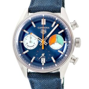 タグホイヤー TAG Heuer カレラ クロノグラフ スキッパー CBS2213.FN6002 デイト スモールセコンド メンズ 腕時計自動巻き ブルー 【中古】中古美品