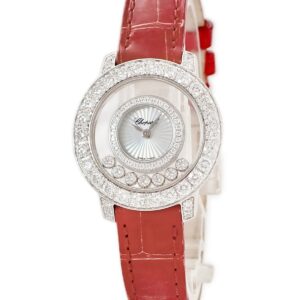 ショパール CHOPARD ハッピーダイヤモンド 209412-1001 K18WG無垢 純正ダイヤ ムービングダイヤ シェル レディース 腕時計クオーツ シルバー 【中古】中古品
