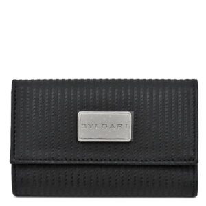 ブルガリ BVLGARI キーケース ミレリゲ 6連 キーケース キャンバス レザー コーティッドヘリテージキャンバス ブラック シルバー金具 黒 6本 25559 【箱】 【中古】新品同様品