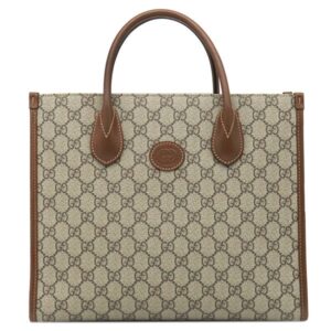 グッチ GUCCI 2WAYバッグ GGスモール トート GGスプリームキャンバス レザー ベージュ×エボニー ゴールド金具 ハンドバッグ ショルダー 659983 【中古】中古品