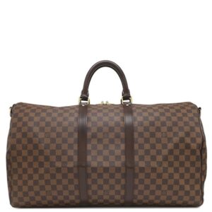 【★3％OFFクーポン】ルイヴィトン LOUIS VUITTON ボストンバッグ キーポル バンドリエール 55 ダミエキャンバス ダミエエベヌ ゴールド金具 茶 付属品欠品 N41414 MB3047 【中古】中古品